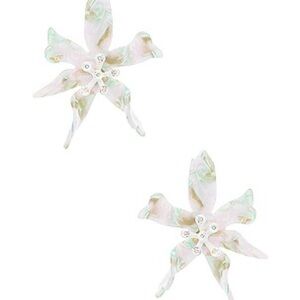 Lele Sadoughi Water Lilly Moonstone Flower Earrings